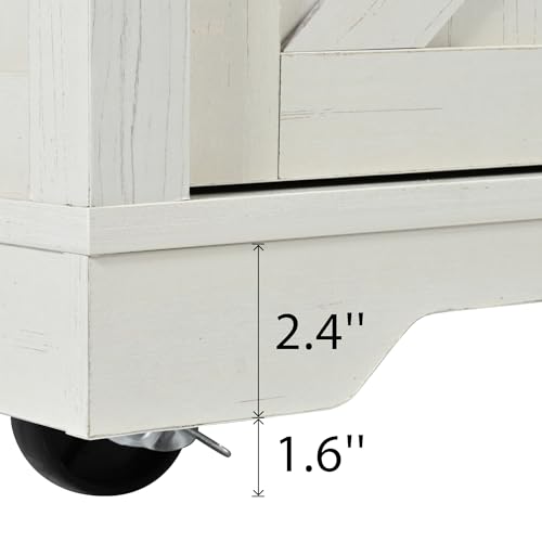 Kitchen Island Cart With Power Outlet, 2 Doors, Drop Leaf, Spice Rack, 2 Drawers - Rolling Storage Cart on Wheels for Home and Dining Room - White
