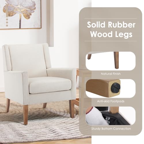 COLAMY Modern Wingback Living Room Chair, Upholstered Fabric Accent Armchair