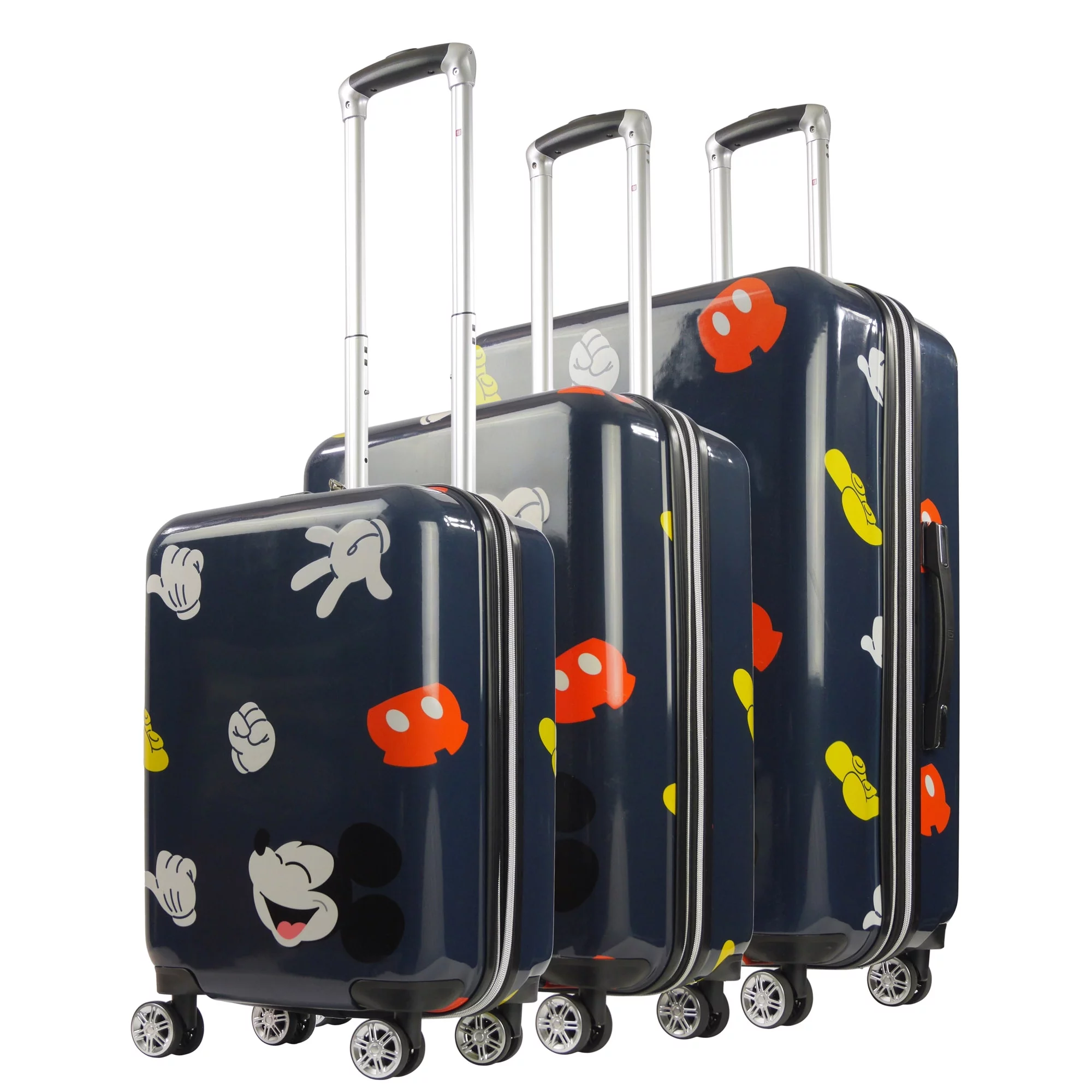 Disney Ful Mickey Mouse Body Icons 3 pc set Hardside Spinner luggage - Radiant Selections