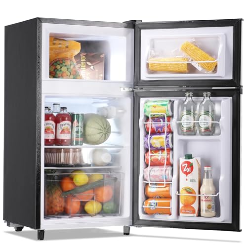 WANAI Refrigerator Single Door Fridge Refrigerator with Adjustable Thermostat, Removable Shelves Refrigerator Suitable For Dorm, Office, Living room