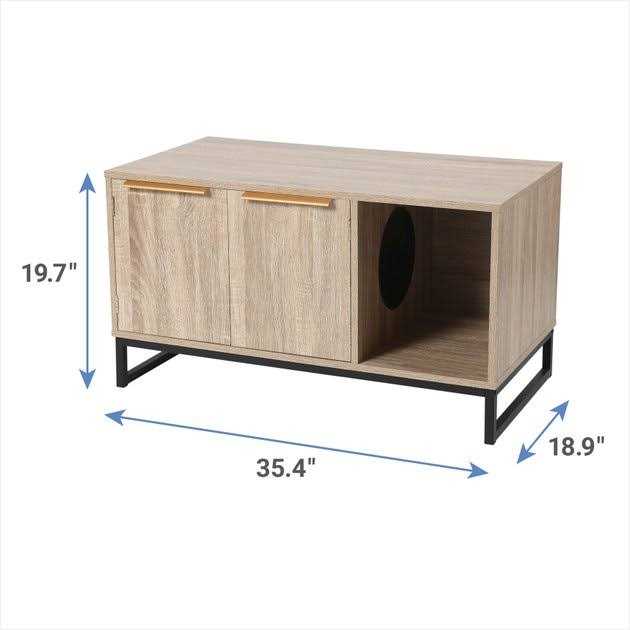 Frisco Walkway Entrance Two Door Bench Cat Litter Box Cover - Pet Supplies online store