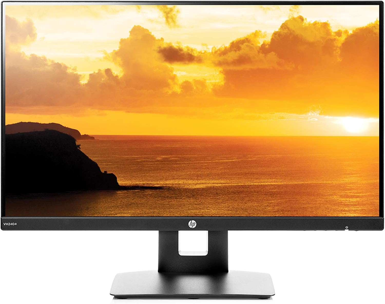 HP VH240a 23.8-Inch Full HD 1080p IPS LED Monitor with Built-In Speakers and VESA Mounting, Rotating Portrait & Landscape, Tilt