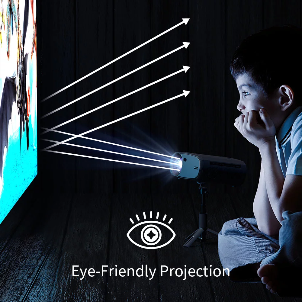 WEWATCH 230ANSI 15000 Lumens Outdoor Projector with 5G WiFi Bluetooth, 100% Zoom & Keystone Correction 1080P Projector