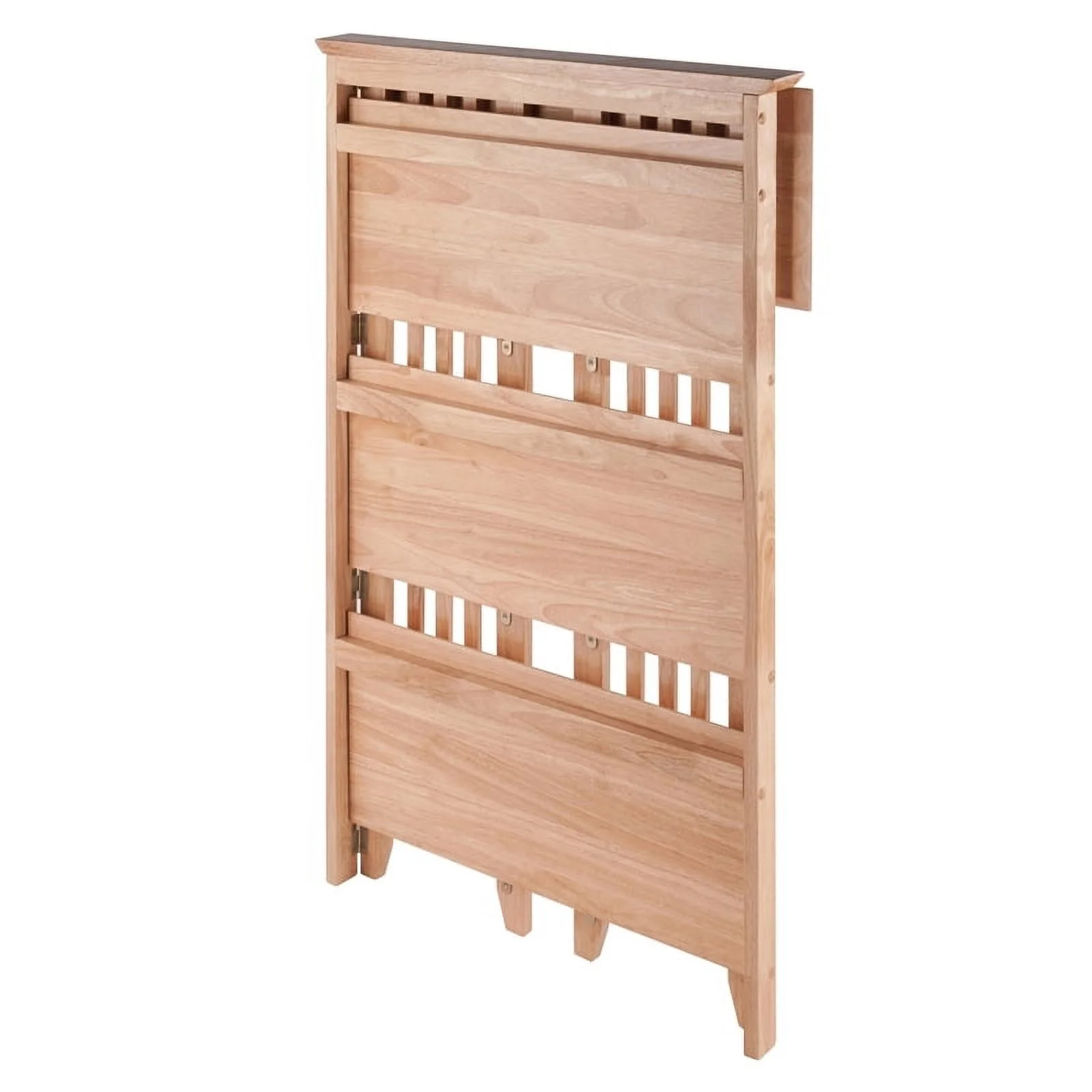 Bowery Hill 4-Tier Transitional Wood Folding Bookcase in Natural