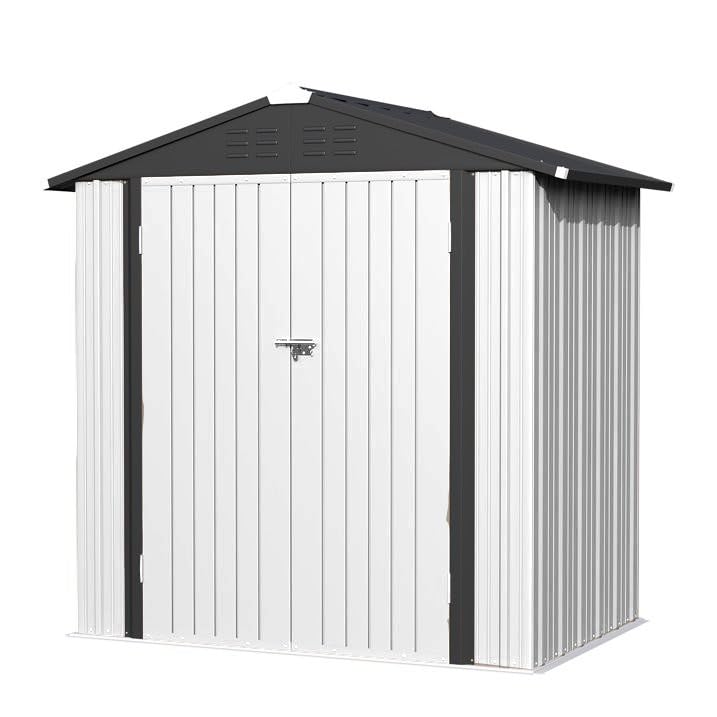 Greesum 5×3 FT Outdoor Storage Shed, Metal Storaged Sheds Without Floor, Tool Sheds with Lockable Doors and Sloping Roof for Garden, Patio, Backyard