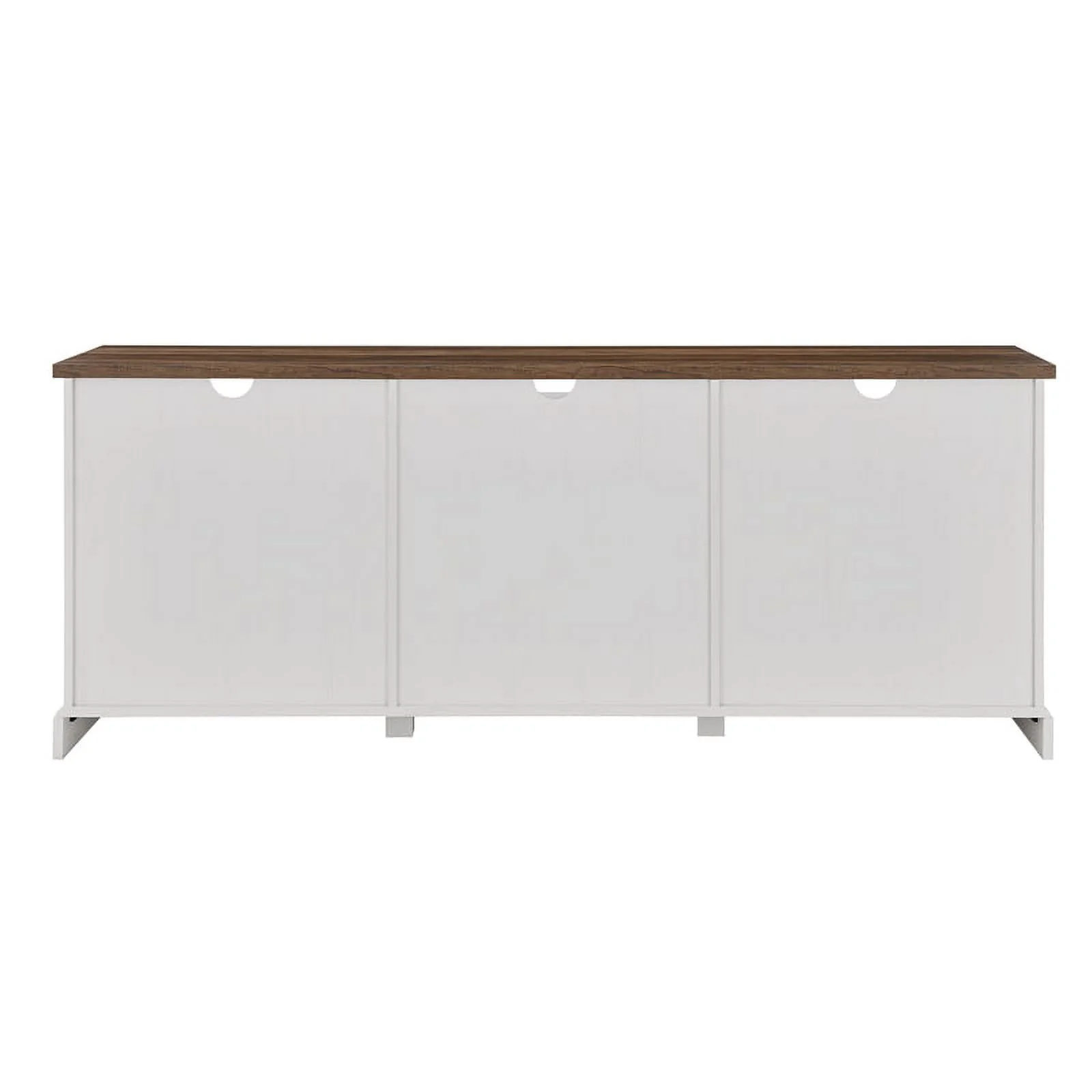 Walker Edison Sliding Barn Door 70" Farmhouse Wood TV Stand in White/Black