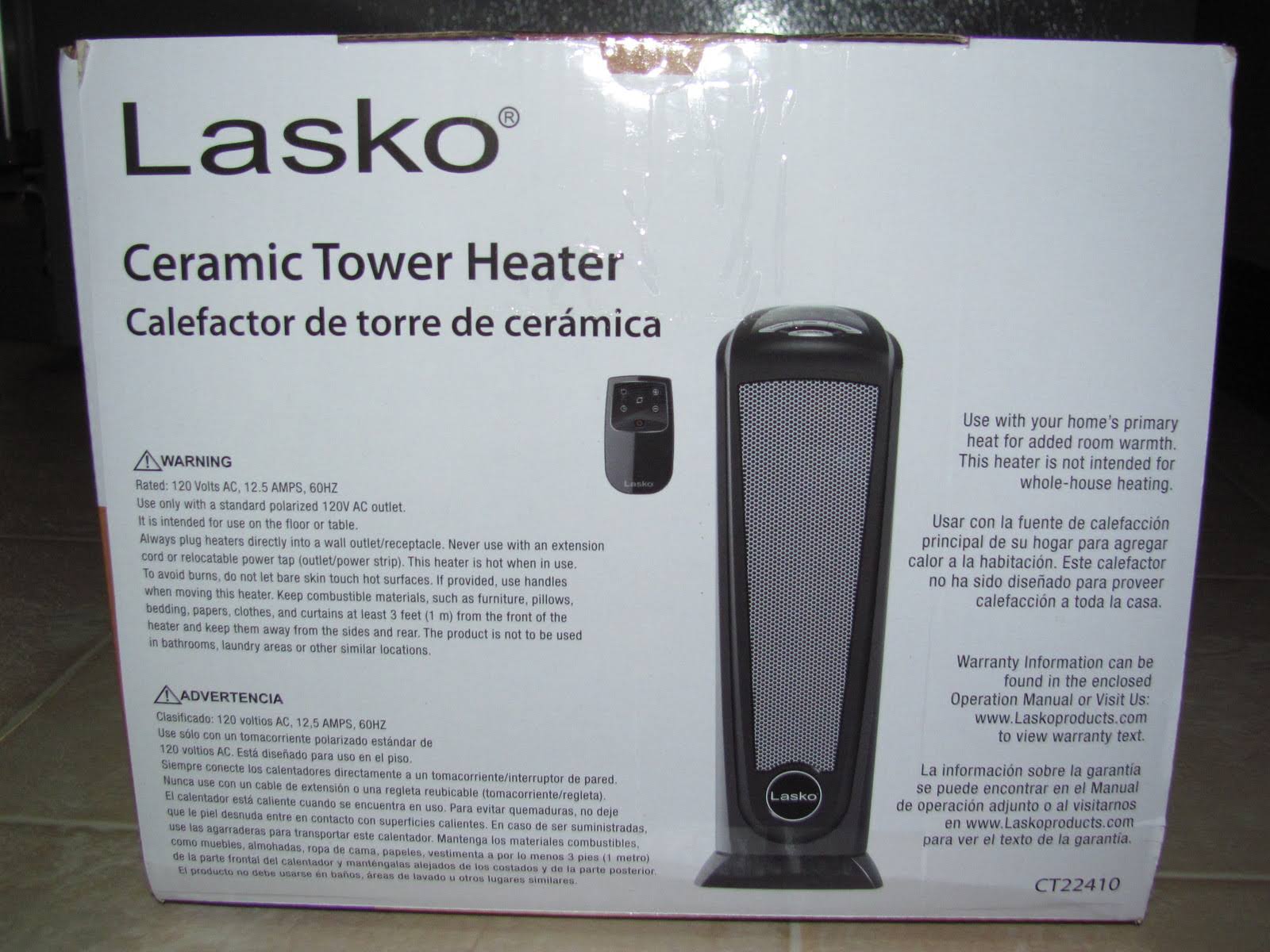 Lasko Electric Ceramic Tower Space Heater ,CT22410