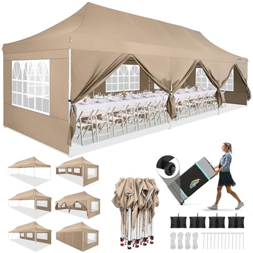 10x10 Pop Up Canopy Tent with 4 Sidewalls and Mesh Windows 2.0