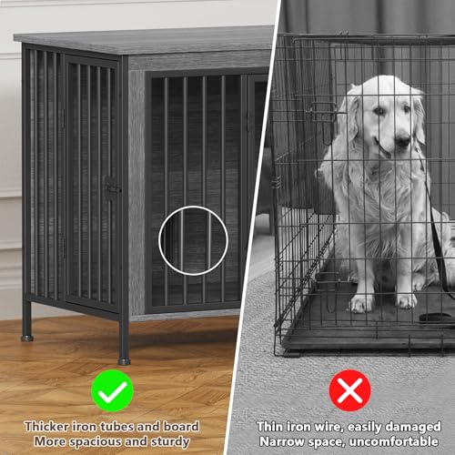 EasyCom 39.96" XL Wooden Large Dog Crate Furniture for Medium and Large Breed