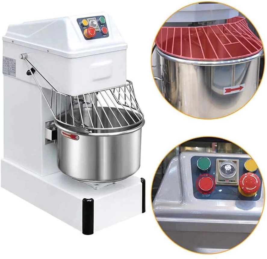 EQCOTWEA Commercial Dough Mixer Food Mixer Dough Kneading Machine Electric Double-speed