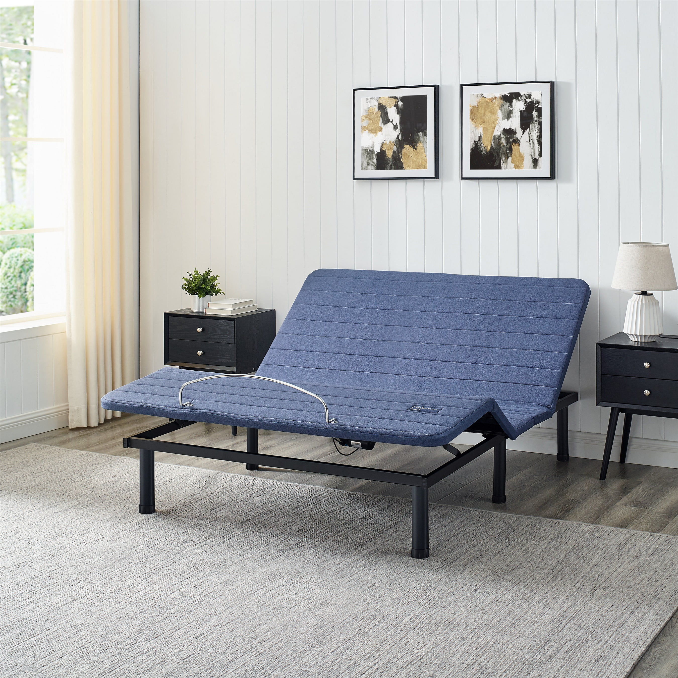 Mainstays Power Adjustable Metal Platform Bed Base with Wireless Remote Control, Queen