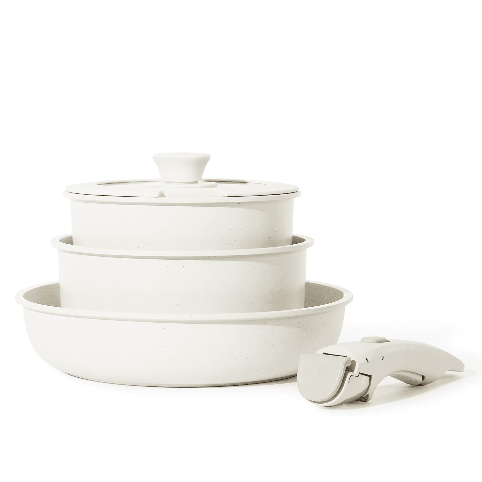 Carote Nonstick Cookware Sets, 5 Pcs Granite Non Stick Pots and Pans Set with Removable Handle