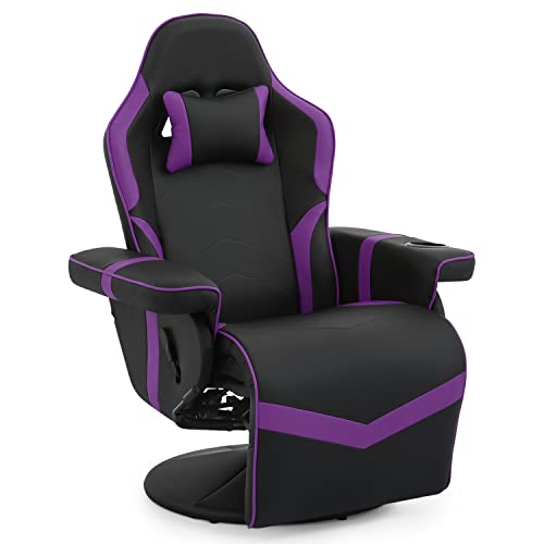 MoNiBloom Video Gaming Chair Racing Style Single Living Room Sofa Recliner with Detachable Headrest