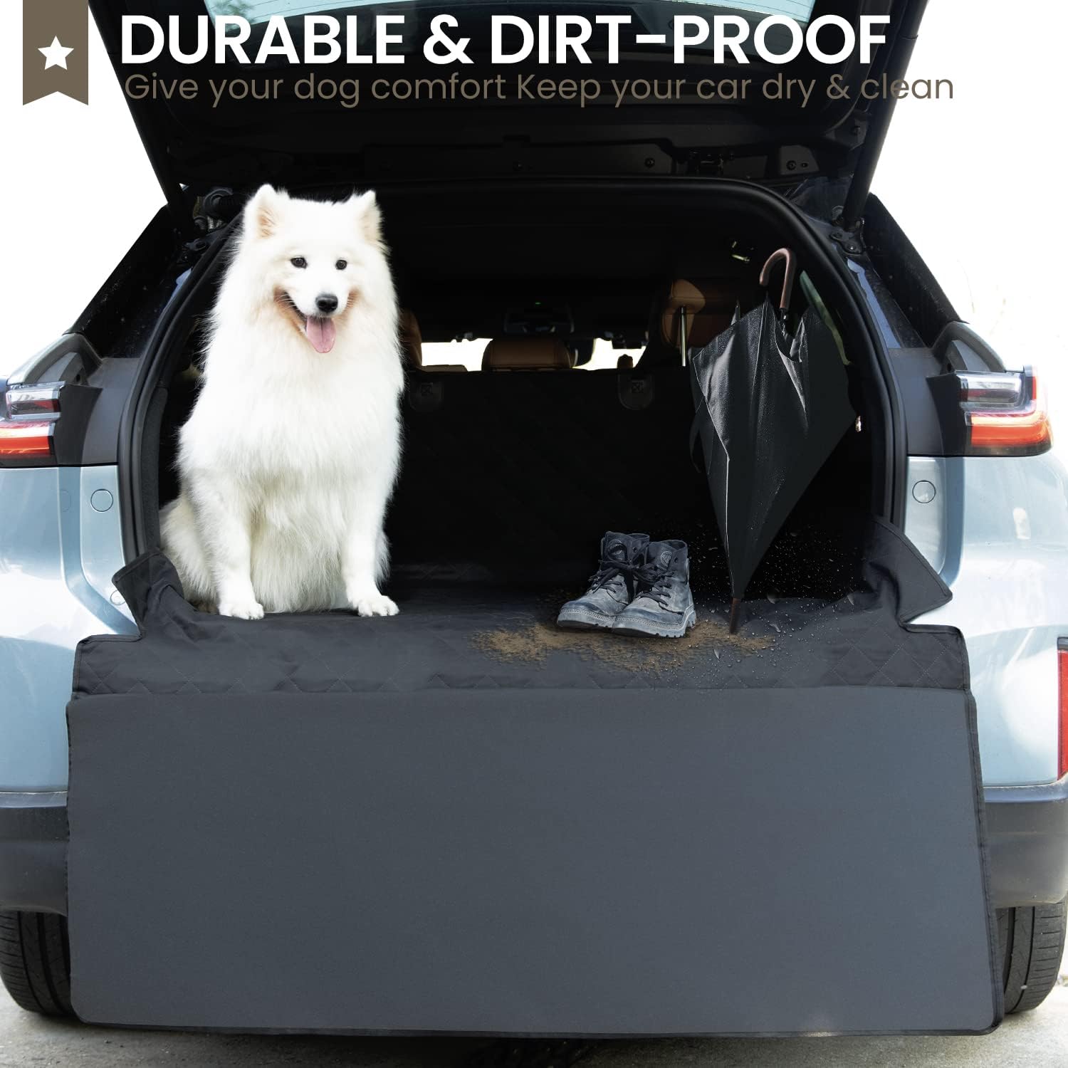 NESTROAD SUV Cargo Liner for Dogs, Waterproof & Nonslip Dog Trunk Cargo Cover Mat for Backseat
