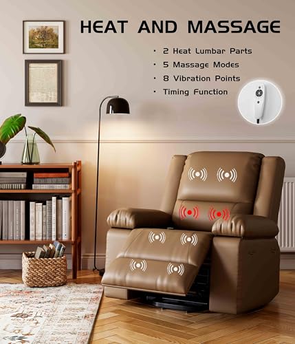 GarveeHome Power Lift Recliner Chair - Heat and Massage, Faux PU Electric Lift Recliner for Elderly & Mobility Impaired, Adjustable Back and Legs