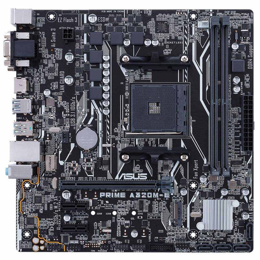 Asus Prime A320M-E AMD A320 Socket AM4 Micro ATX Motherboard