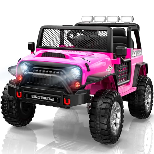 L8 2 Seater Ride On Car, 12V Kids Electric Car w/Remote Control, 4-Wheel Suspension, Bluetooth Speaker, Multi Music Modes, 3 Speeds, LED Lights