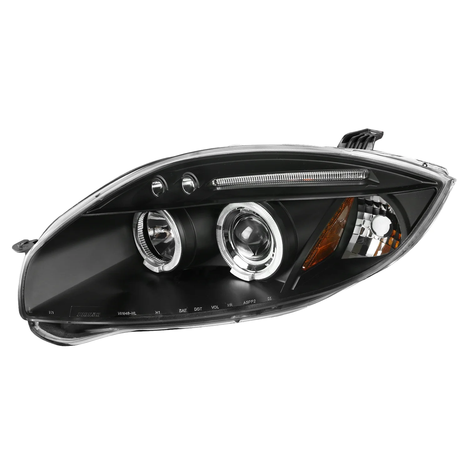 Spec-D Tuning Halo Chrome Projector Headlights/ LED Fog Lights Compatible with Mitsubishi Eclipse Left + Right Pair Headlamps Assembly