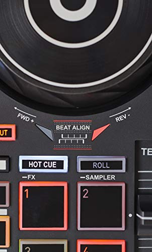 Hercules DJControl Inpulse 200 – DJ controller with USB, ideal for beginners learning to mix - 2 tracks with 8 pads and sound card