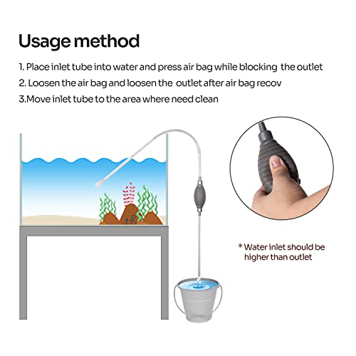 REPTIZOO 15 Gallon Full Glass Reptile Terrarium 12" x 12" x 24" Knock-Down Glass Tank and Siphon Gravel Cleaner Set