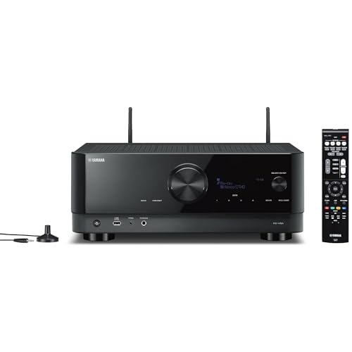Yamaha RX-V6A 7.2-Channel Surround Sound Network AV Receiver with MusicCast Built-in Wi-Fi and Bluetooth Streaming Home Theater System Bundle with