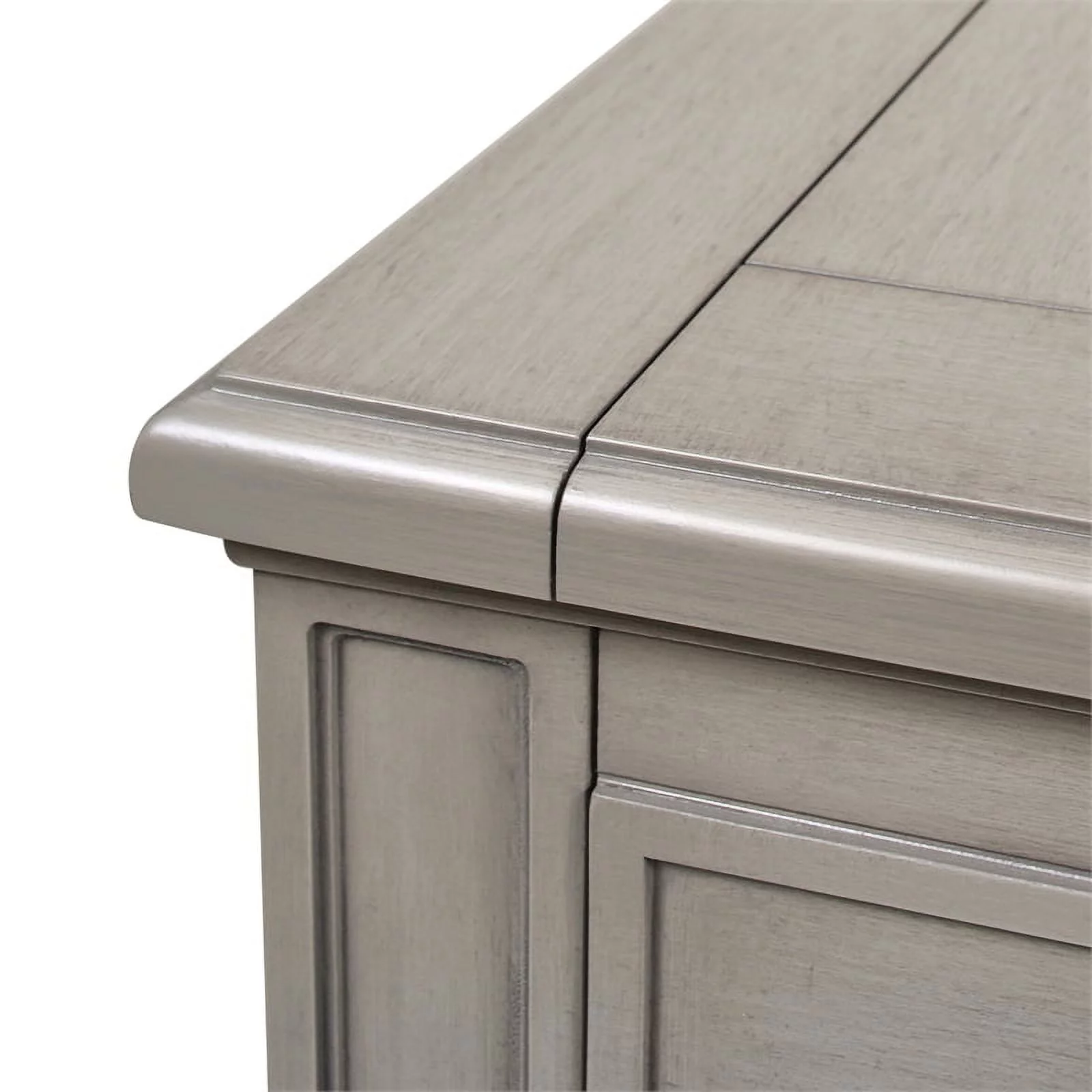 Jennifer Taylor Home Dauphin Gold Accent 5-Drawer Wood Desk Grey Cashmere