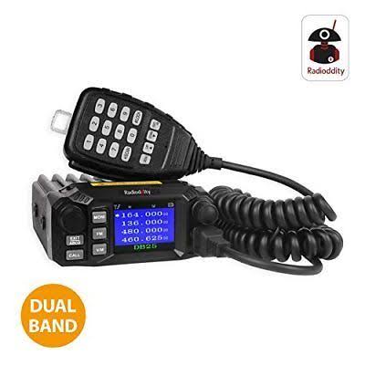 Radioddity DB25 Pro Dual Band Quad-standby Mini Mobile Car Truck Radio VHF UHF 4 Color Display 25W Vehicle Transceiver with Cabl