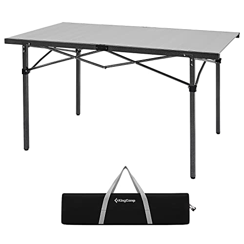 KingCamp Camping Table Folding Portable Table Aluminum Roll Up Lightweight Foldable Large Camp Table for Indoor Outdoor Picnic Backyard, 53.5"X27.5"