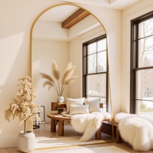 Floor Mirror, 78"x38" Oversized Full Length Mirror with Stand,Arched Full Body Mirror Standing Hanging Leaning Against Wall
