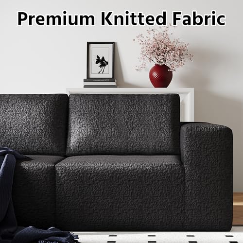 108" Cloud Modular Sectional Couch with L-Shape Chaise, Modern Sectional Sofa with Deep Seat Couch, Ultra Soft Knit Fabric Couches for Living Room