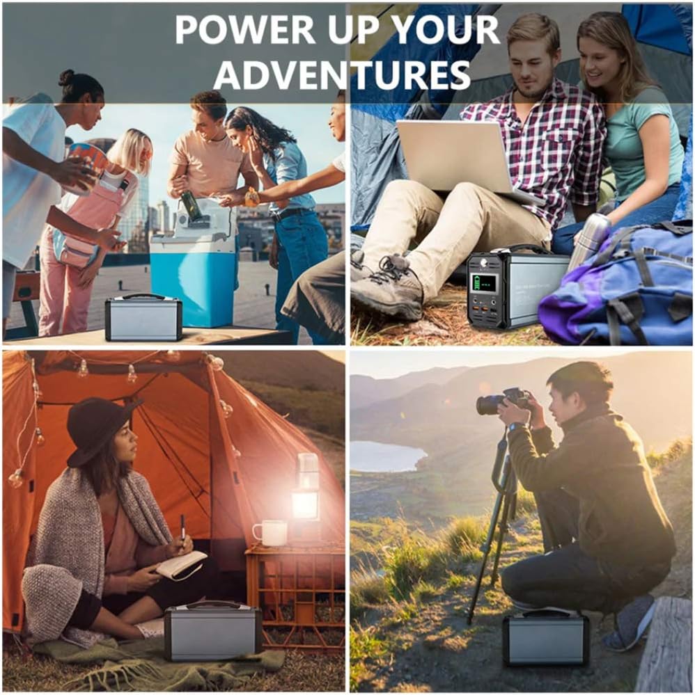 300W Solar Generator, FlashFish 60000mAh Portable Power Station Camping Potable Generator, CPAP Battery Recharged by Solar Panel/Wall Outlet/Car
