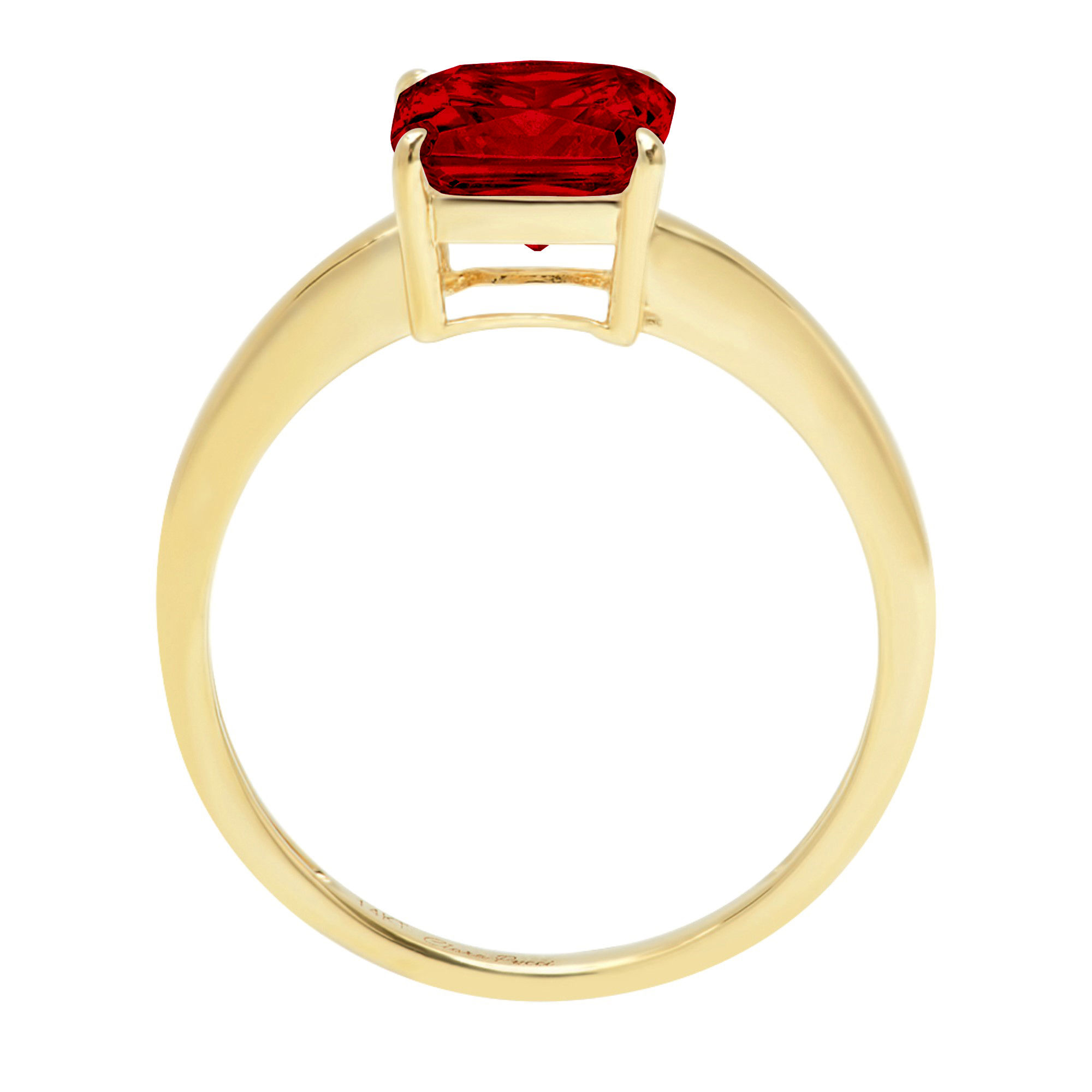 2.0ct Asscher Cut Red Natural Garnet 18k Yellow Gold Engraving Statement Bridal Anniversary Engagement Wedding Solitaire Ring Size 3.5