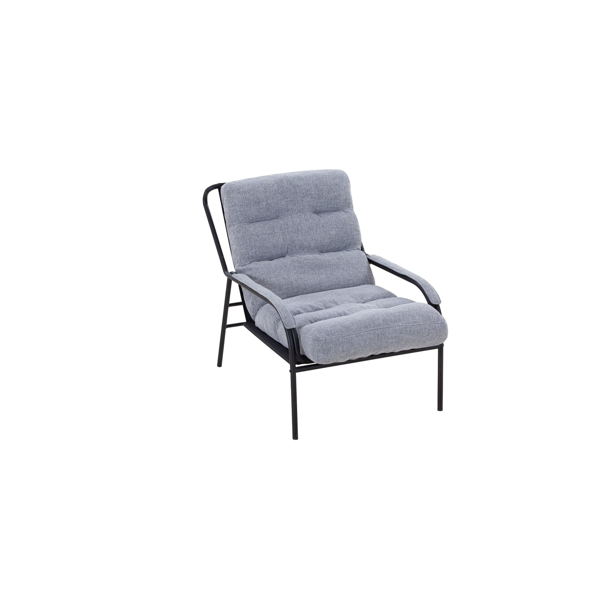 Lounge Recliner Chair with Metal Frame and Removable Cushion Navy Blue