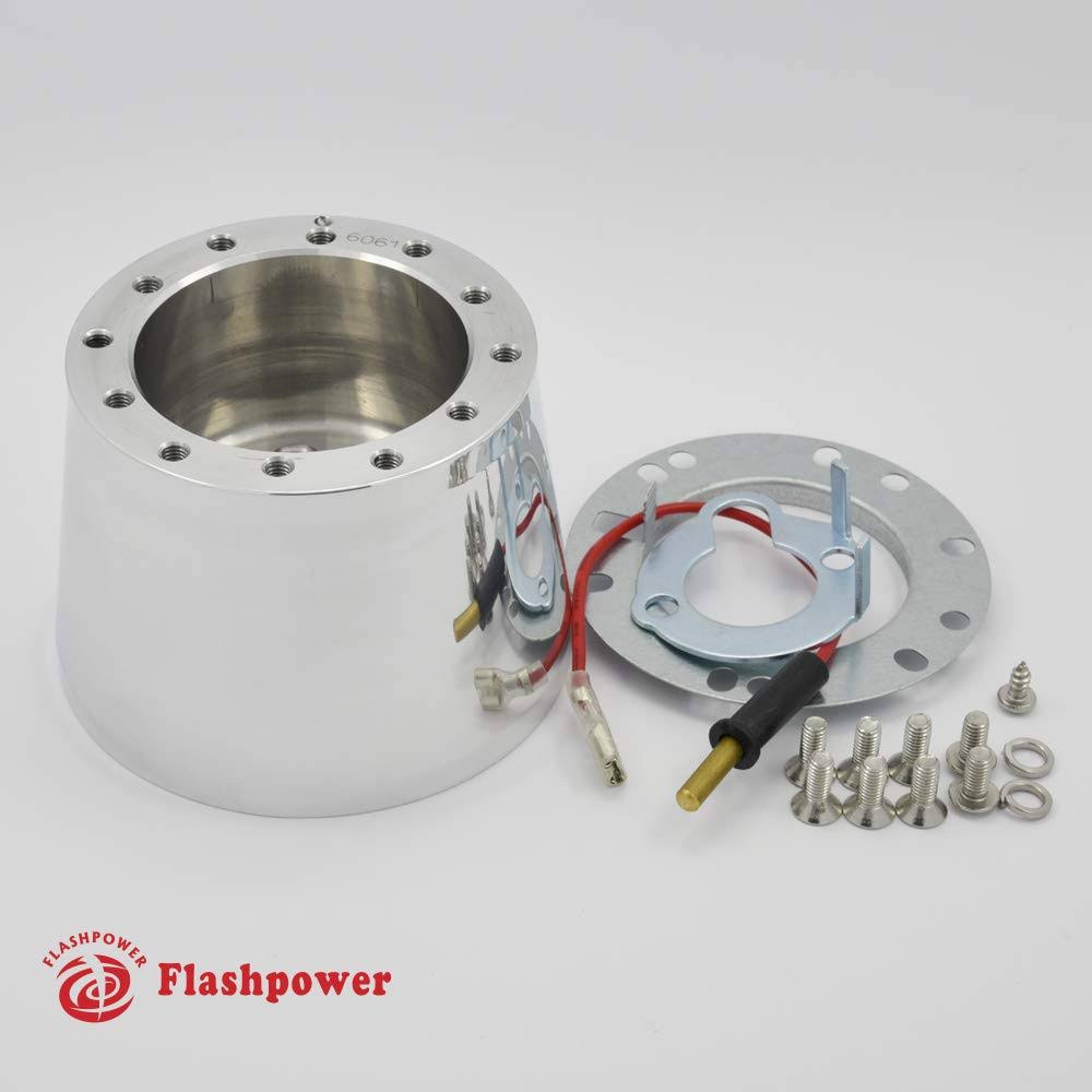 Flashpower 6 Hole Steering Wheel Hub Adapter Boss Kit for GM Chevrolet Buick Cadillac Truck 60-69 Polished