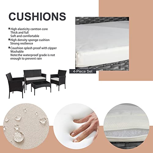 Shintenchi 4 Piece Outdoor Patio Furniture Sets