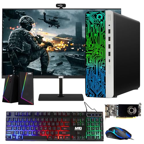 HP G3 Gaming Desktop PC, Intel Core i7 6th Gen, AMD RX 550 Graphics, 32GB RAM, 1TB SSD, MTG New 24 Inch Dual Monitor, RGB Keyboard Mouse, Speaker