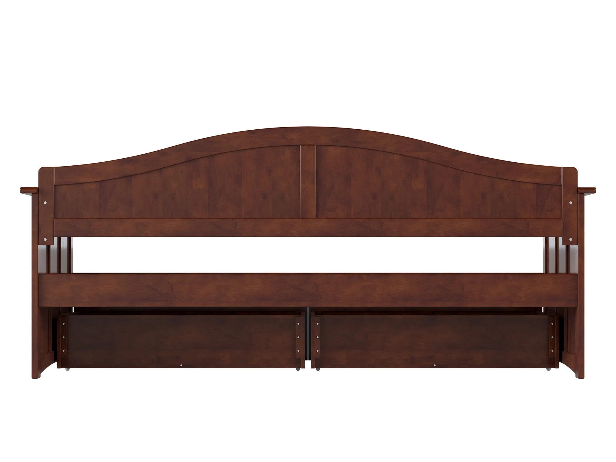 AFI Nantucket Wood Twin Size Daybed Frame with 2 Storage Drawers Walnut