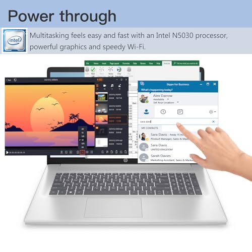 HP 17.3" Touchscreen Laptop Latest for Student and Business - Intel Pentium N5030(4-core) Processor, 16GB RAM, 1TB SSD, 10h Long Battery Life, Wi-Fi