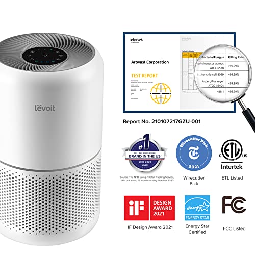 LEVOIT Air Purifiers for Home Bedroom, HEPA Sleep Mode, AHAM VERIFIDE, Smart WiFi for Home Large Room, Quiet Cleaner for Pet Hair, Allergies, Dust