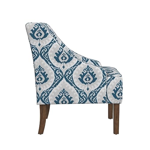 HomePop Velvet Swoop Arm Accent Chair, Suri Blue