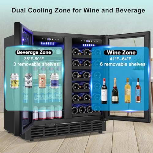 Cigar Electric Humidor, 35L 250 Counts Large Capacity Thermostatic Electric Cigar Cooler Cabinet with Digital LED Screen, Safety Lock