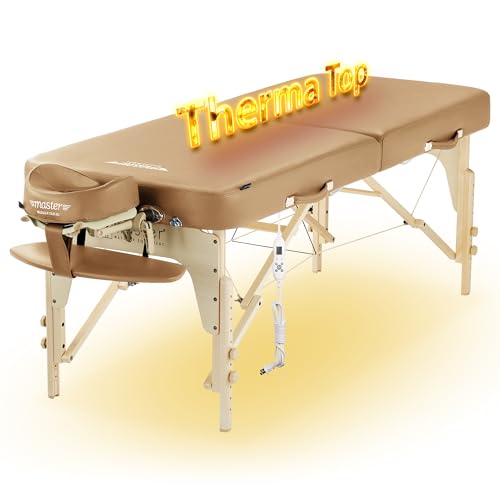 Master Massage 30" Full Size Phoenix Therma Top Portable Massage Table Package (Built in Heating Pads)- Esthetician Bed- Folding Foldable Beauty
