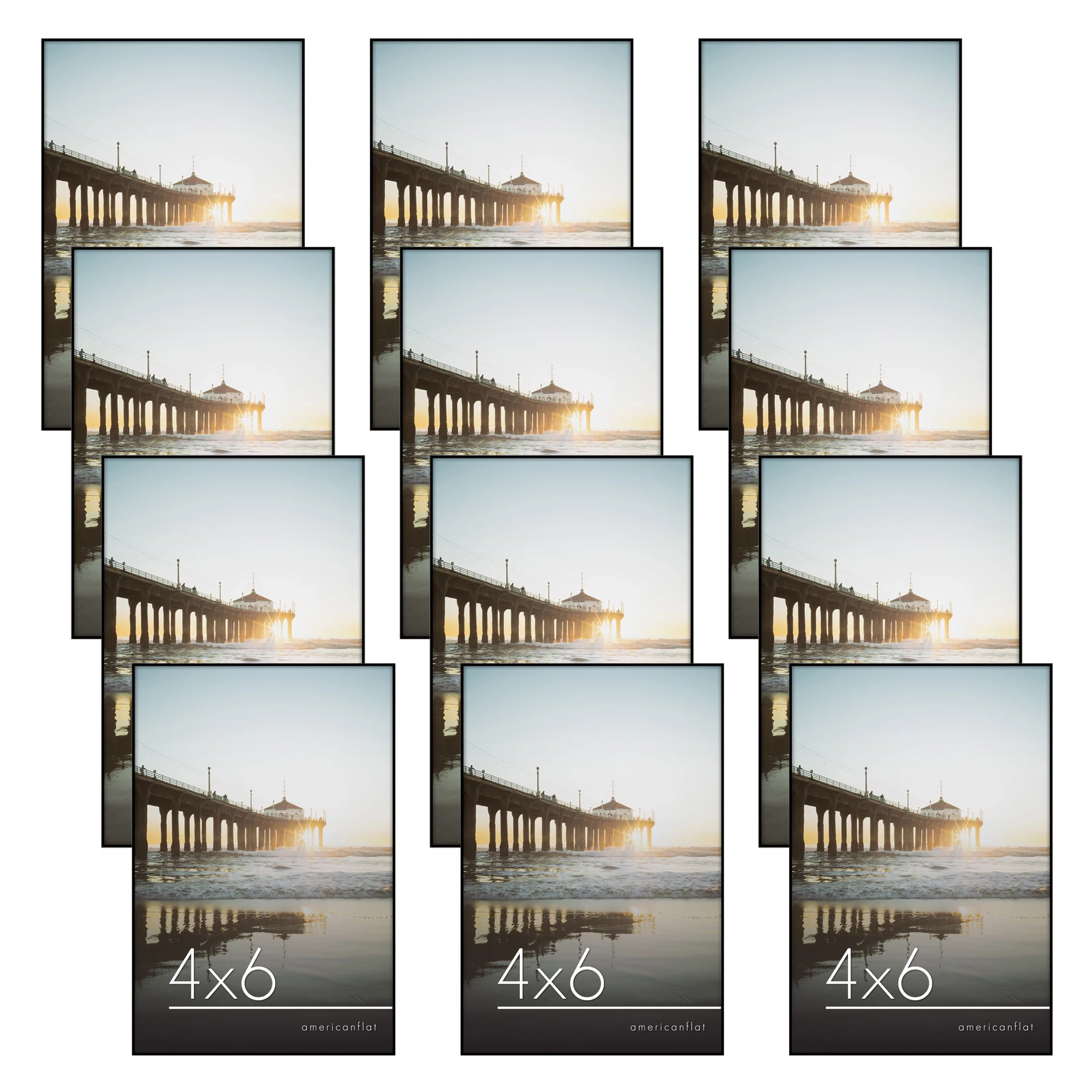 Americanflat Front Loading 4x6 Picture Frames in Black