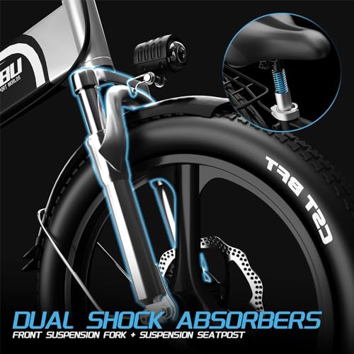 Folding Electric Bike for Adults, 750W Motor(1000W Peak),30MPH, 60Mile,48V 12.8AH/15AH/20AH Battery,20" Fat Tire Foldable Electric Bicycle