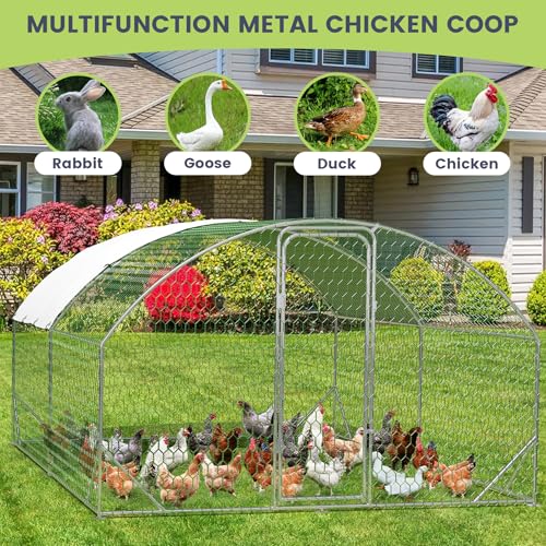 Large Metal Chicken Coop, Walk-in Poultry Cage