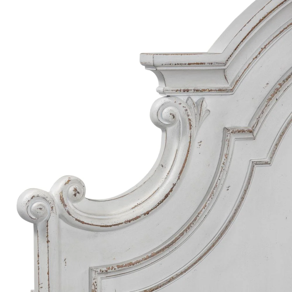 Magnolia Manor White King Panel Bed