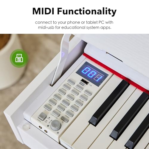 Digital Piano 88 Key Weighted Keyboard,Full-Size Desk Progressive Hammer-Action Electric Piano For Beginners, With Sheet Music Stand, Pedal