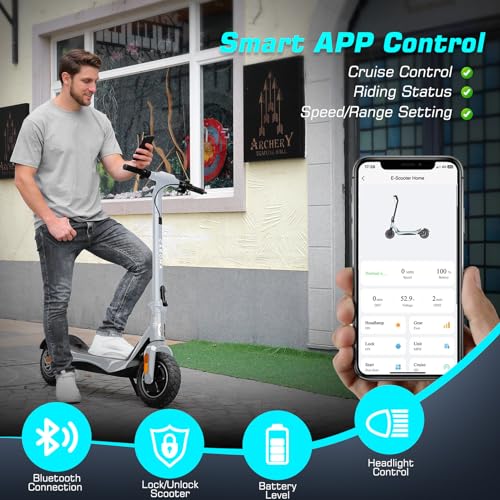 Caroma Electric Scooter Adults, 850W Motor, Max 36 Mph & 30-37 Miles Long Range, 10 Inch Run-Flat Tires