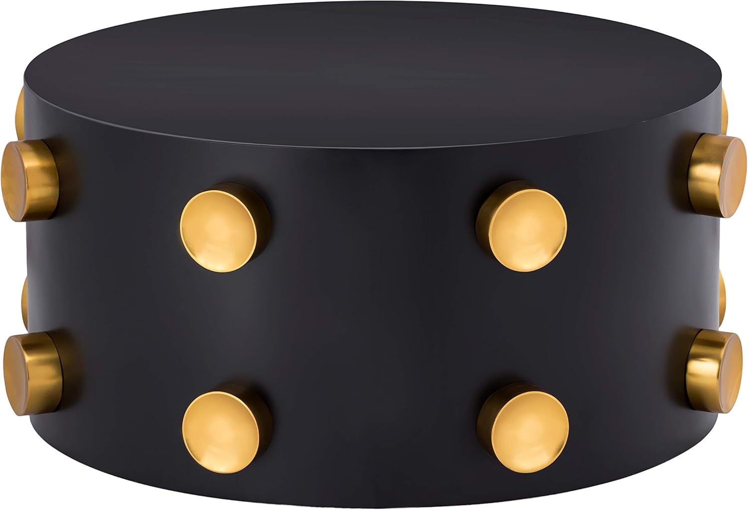 TOV Furniture Rockstar Modern Cylindrical Design Living Room Coffee Table, 33, Black