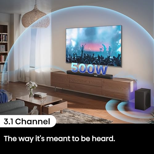 Hisense AX3100Q 3.1Ch Sound Bar with Wireless Subwoofer, Dolby Atmos, DTS:X, Bluetooth 5.3, Roku TV Ready, HDMI/AUX/ARC/Optical/USB, EzPlay, Ez UP